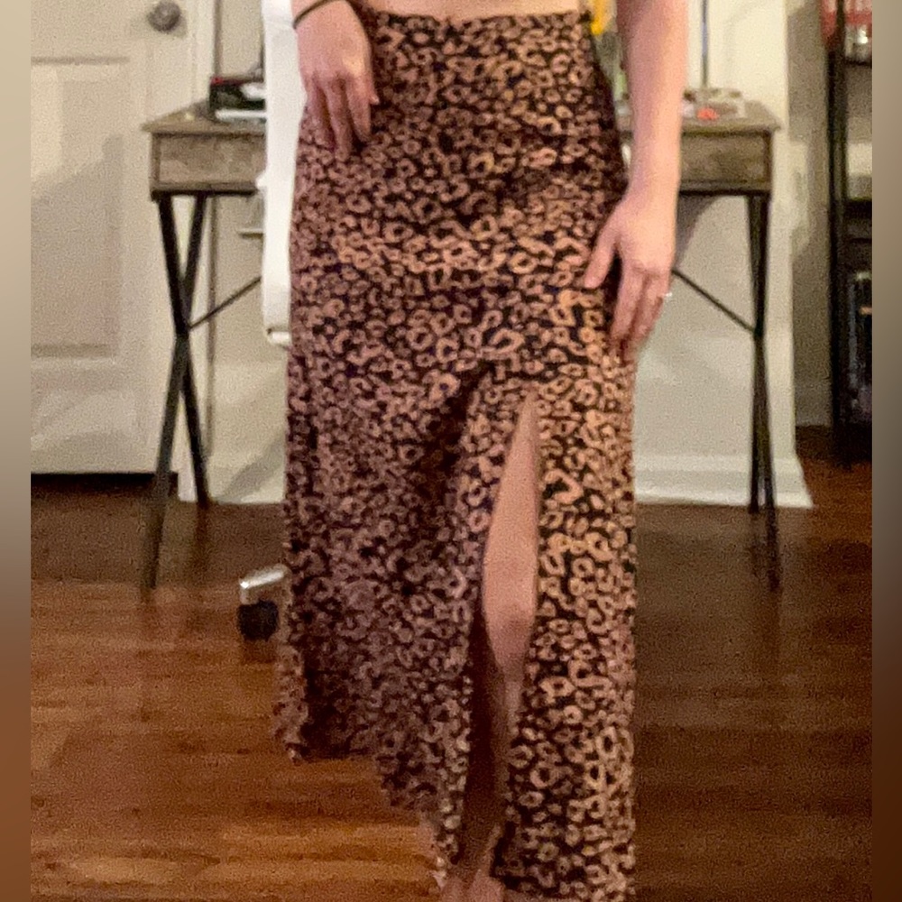 Cheetah print midi skirt